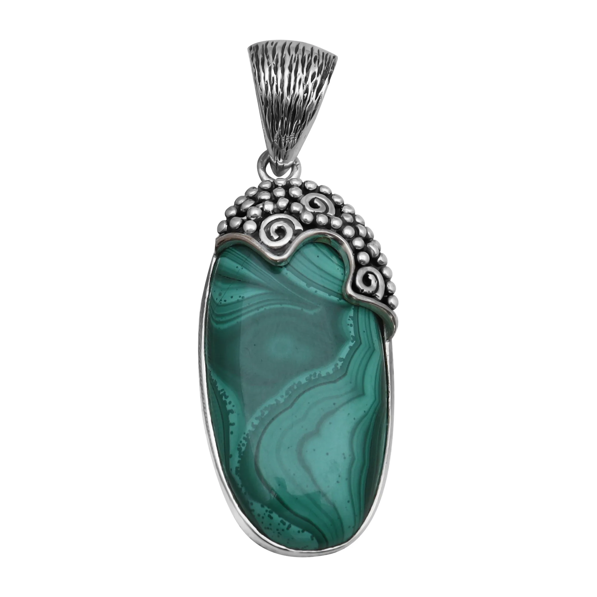 925 Silver Natural Malachite Pendant
