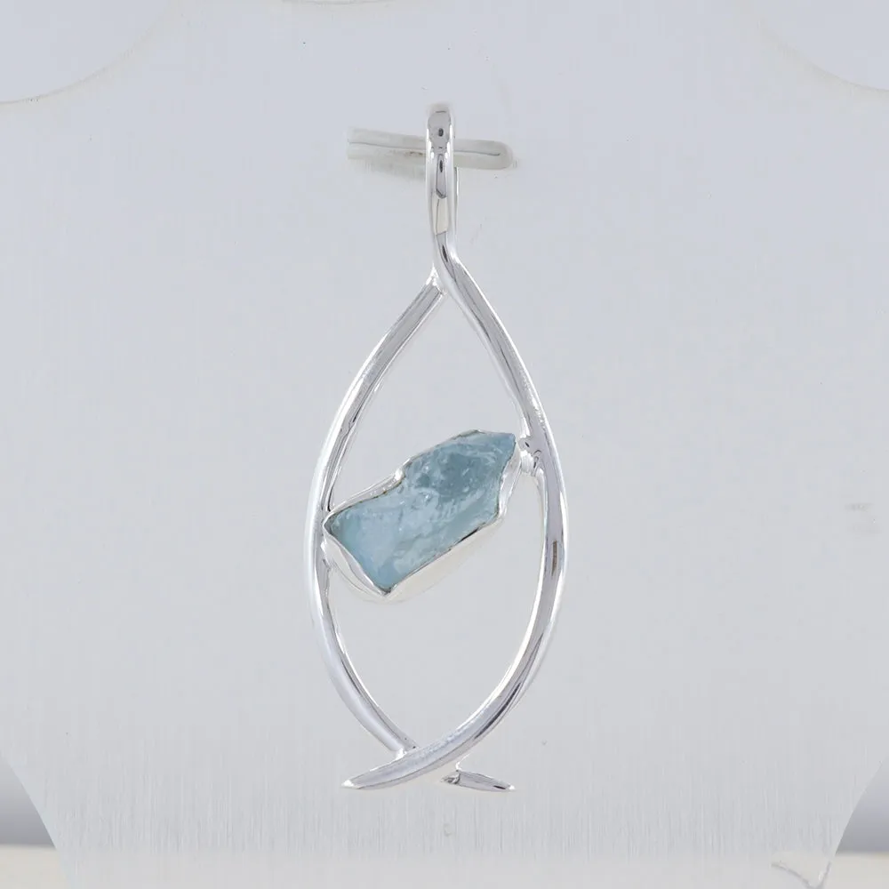 925 Starling Silver Aquamarine Pendant