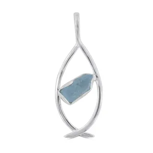 925 Starling Silver Aquamarine Pendant