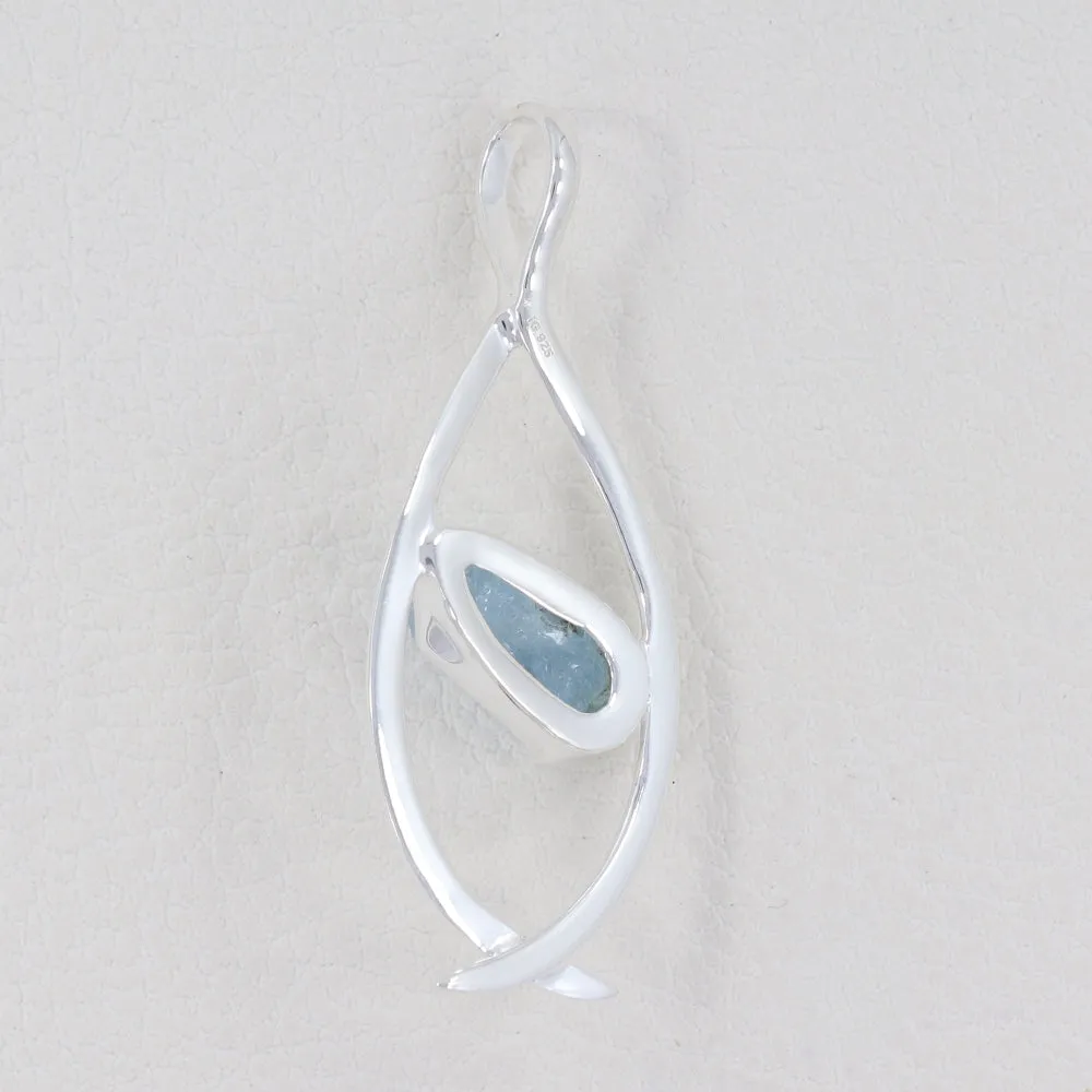 925 Starling Silver Aquamarine Pendant