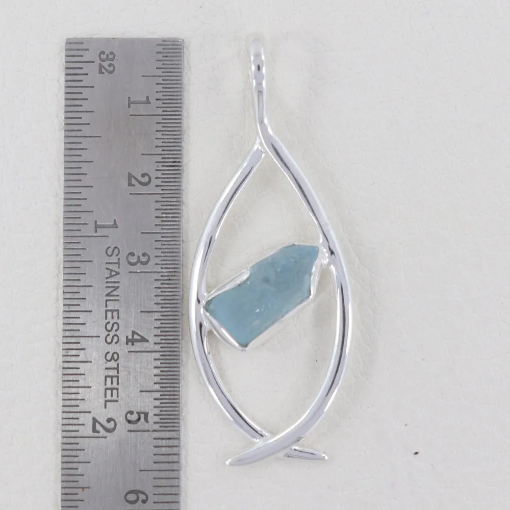 925 Starling Silver Aquamarine Pendant