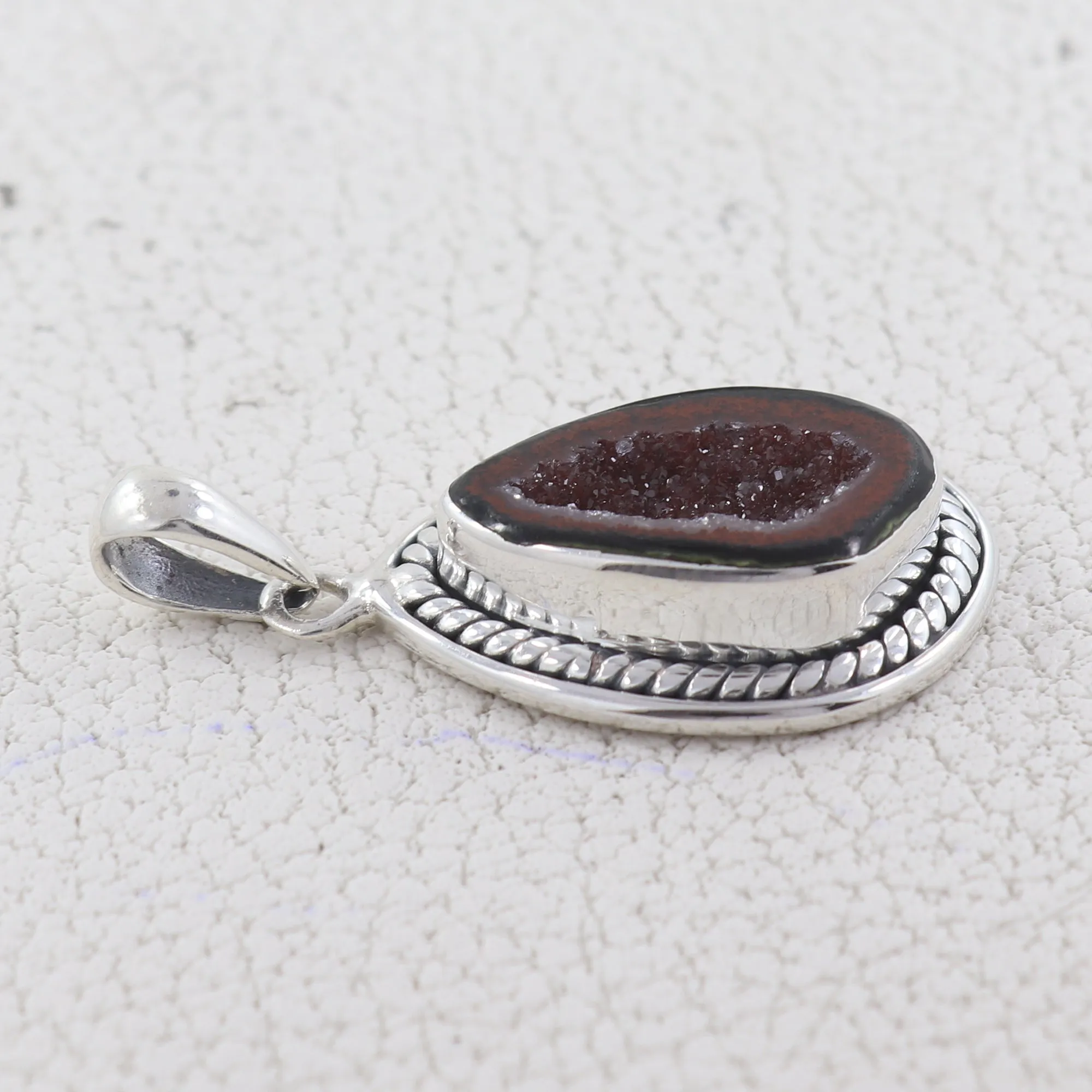 925 Starling Silver Coconut Druzy Pendant