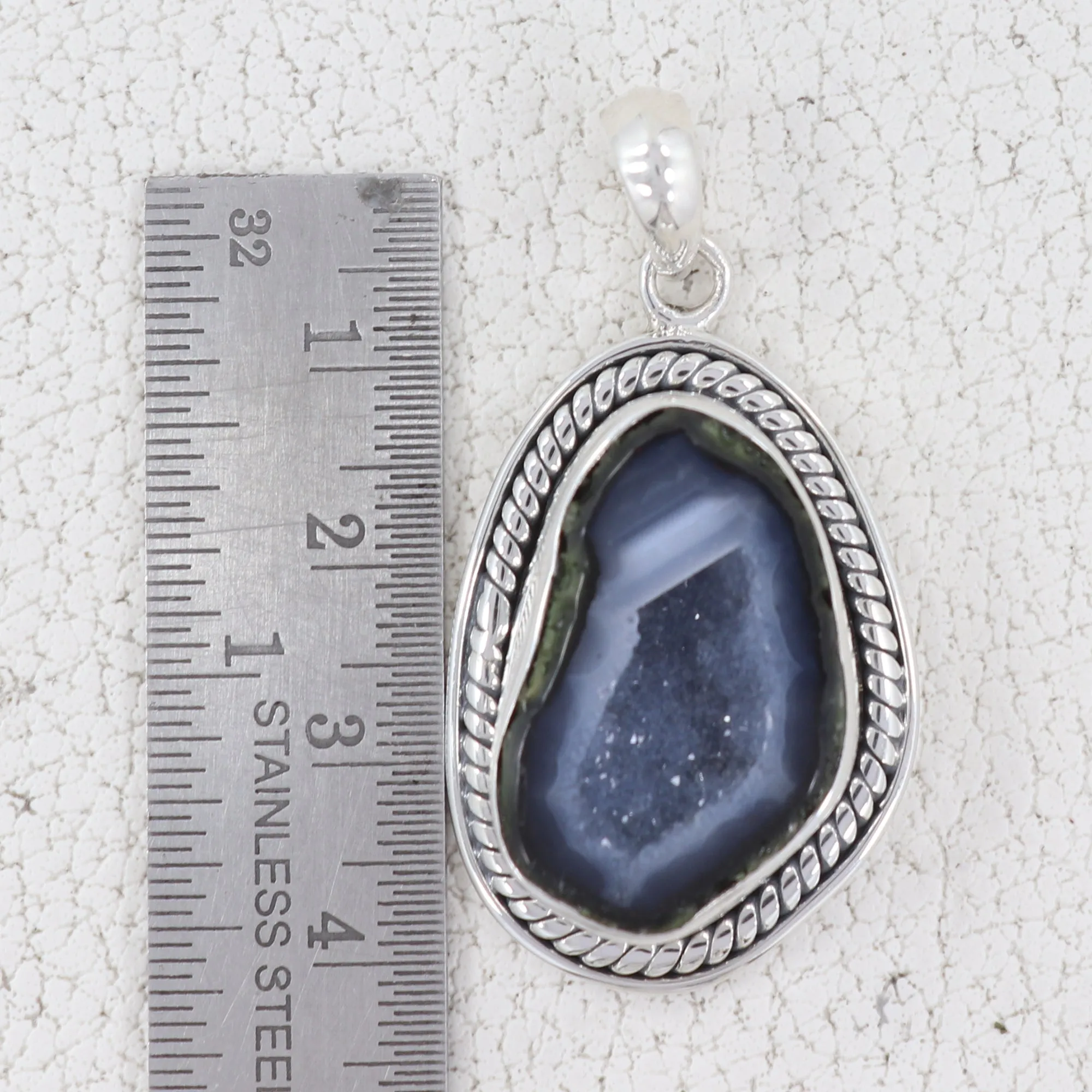 925 Starling Silver Coconut Druzy Pendant