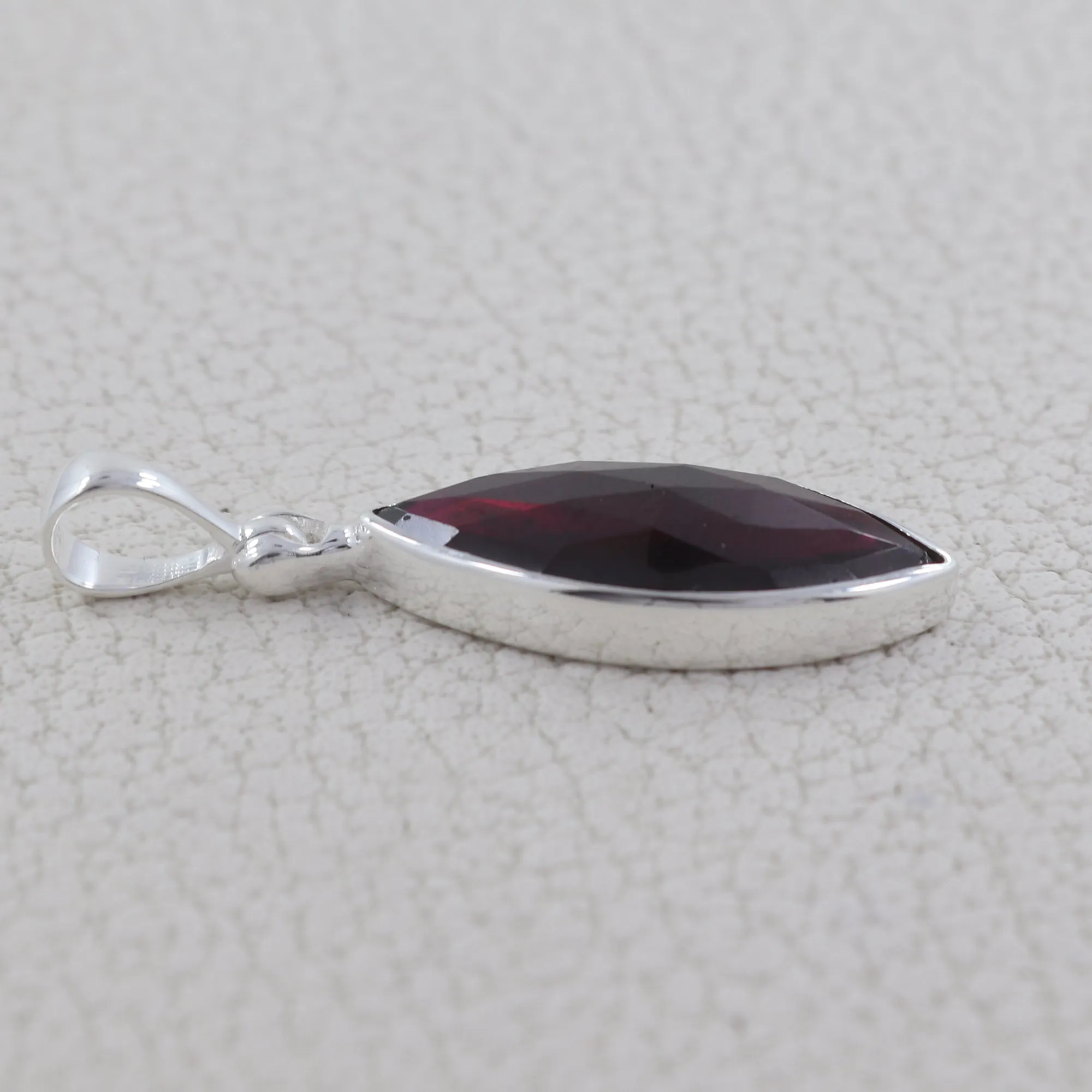 925 Sterling Silver Garnet Pendant
