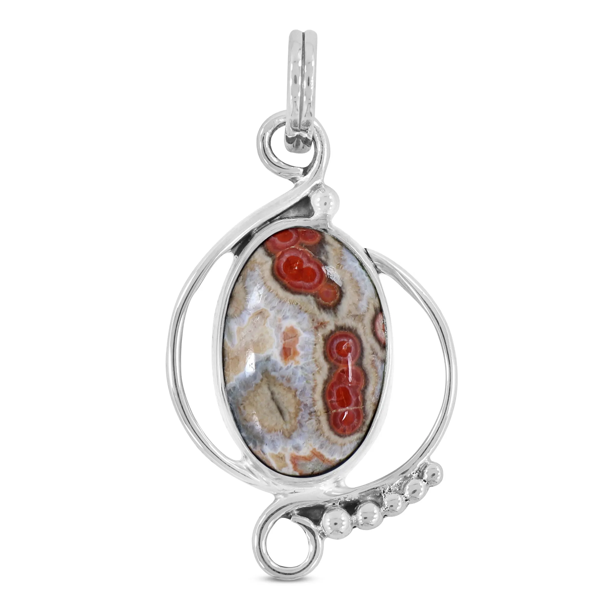 925 Sterling Silver Rhodonite Pendant