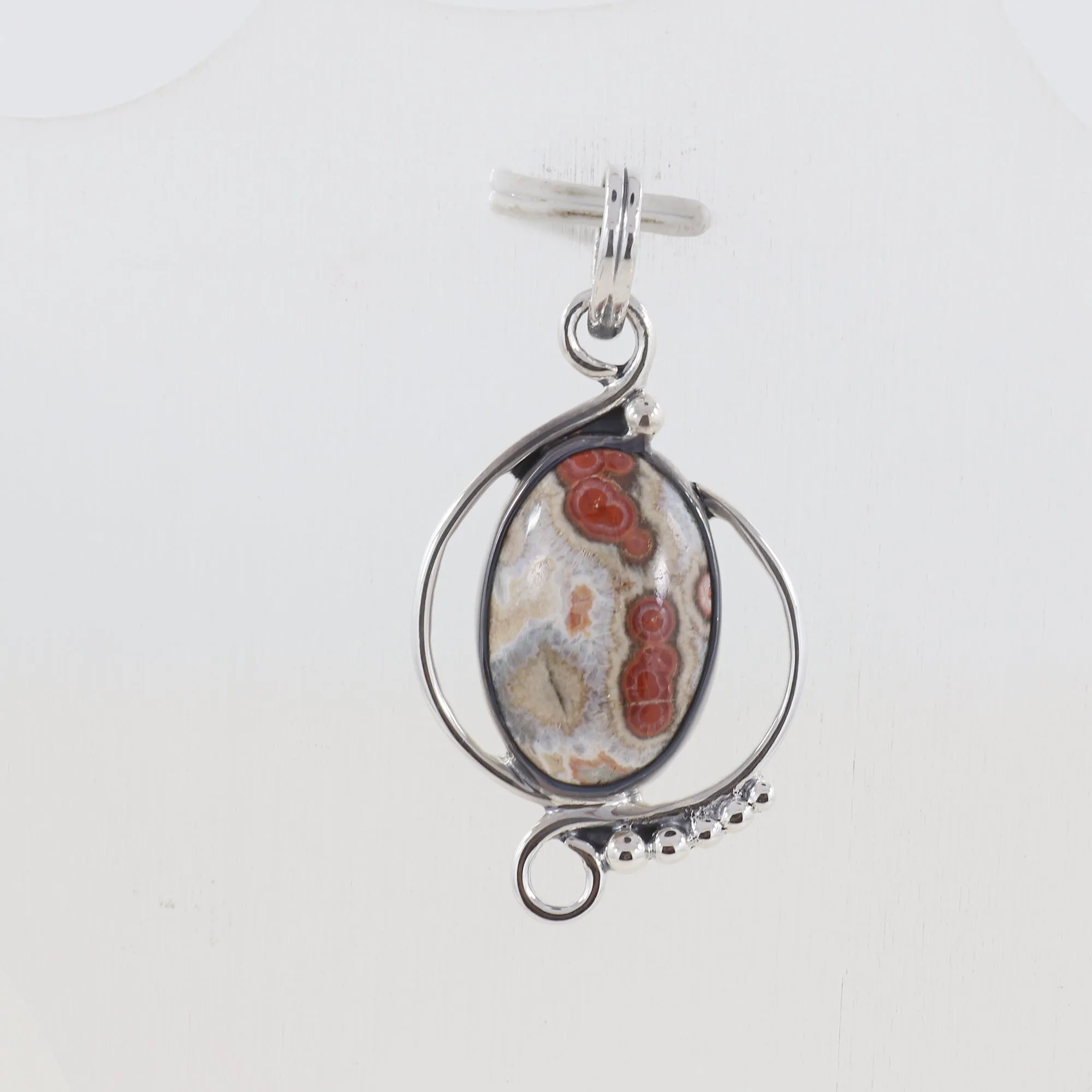 925 Sterling Silver Rhodonite Pendant