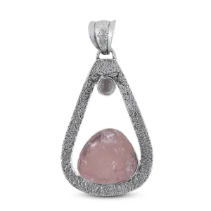 925 Sterling Silver Rose Quartz Pendant