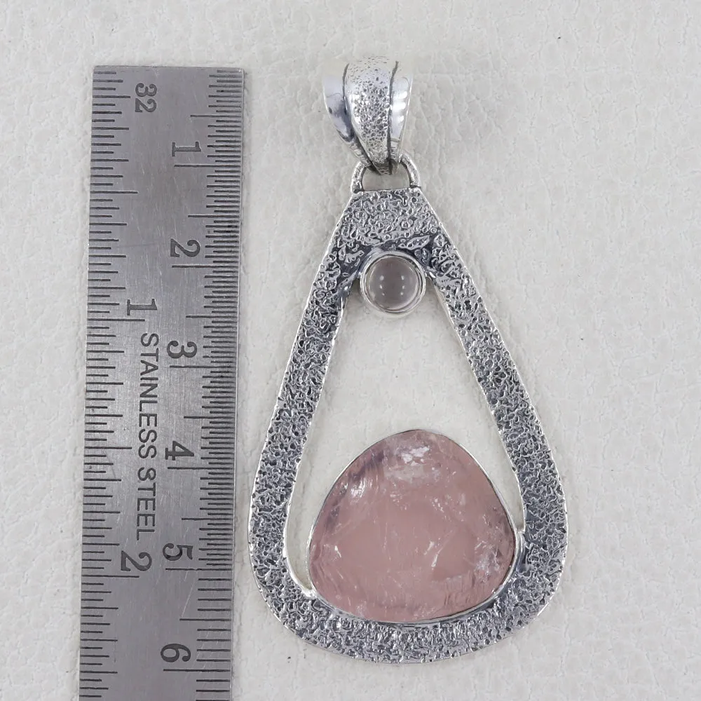 925 Sterling Silver Rose Quartz Pendant