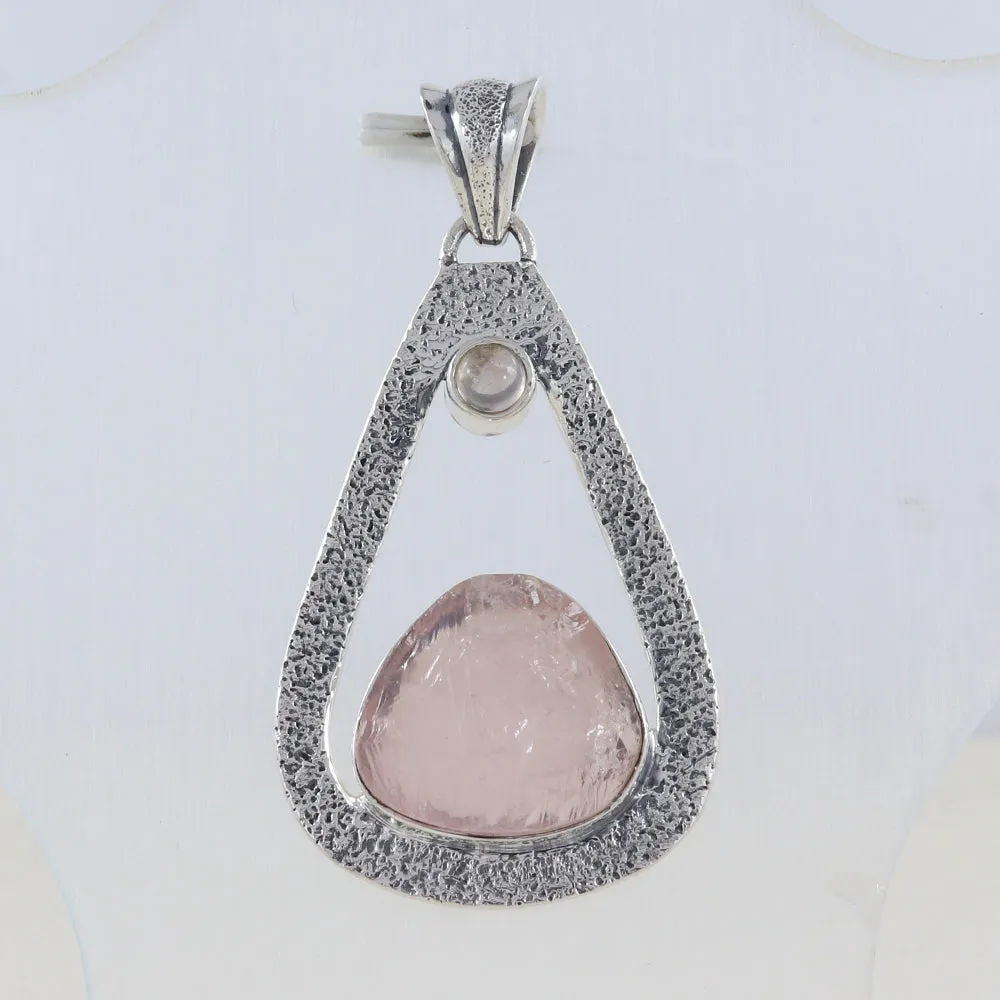 925 Sterling Silver Rose Quartz Pendant