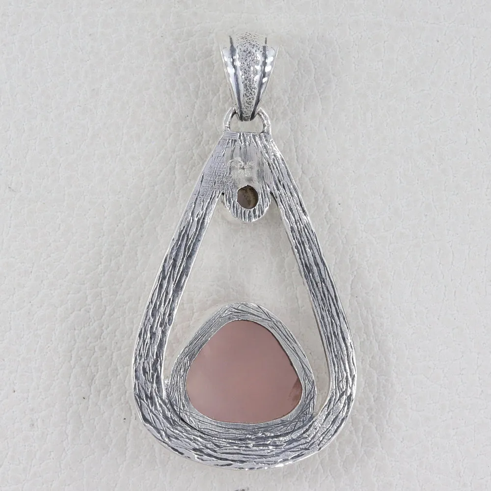 925 Sterling Silver Rose Quartz Pendant