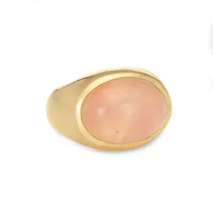 9ct Jelly Opal Ring Vintage 18k Yellow Gold East West Signet Jewelry Sz 4.75