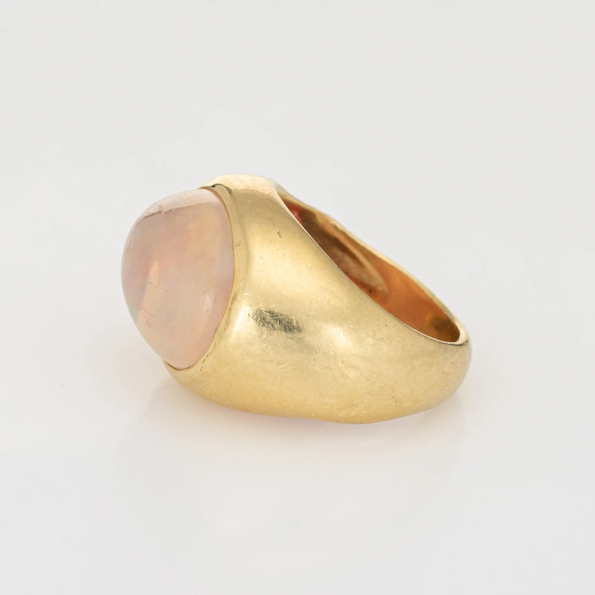 9ct Jelly Opal Ring Vintage 18k Yellow Gold East West Signet Jewelry Sz 4.75