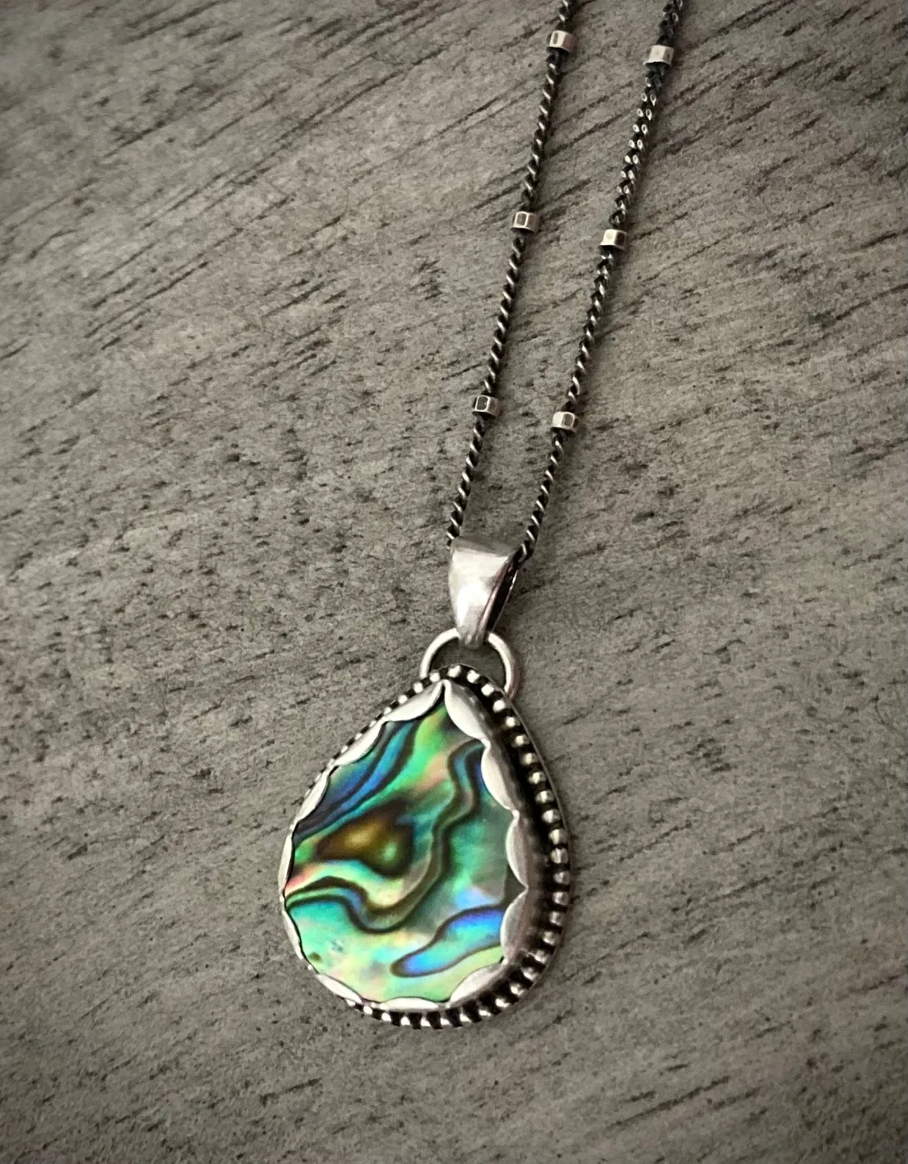 Abalone Teardrop Necklace