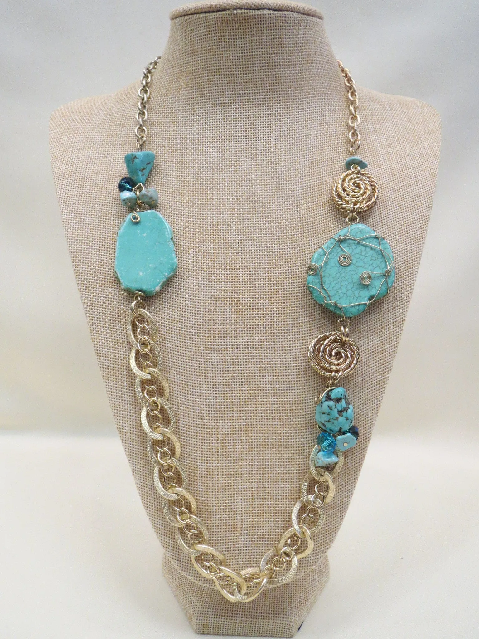 ADO | Turquoise & Gold Statement Necklace