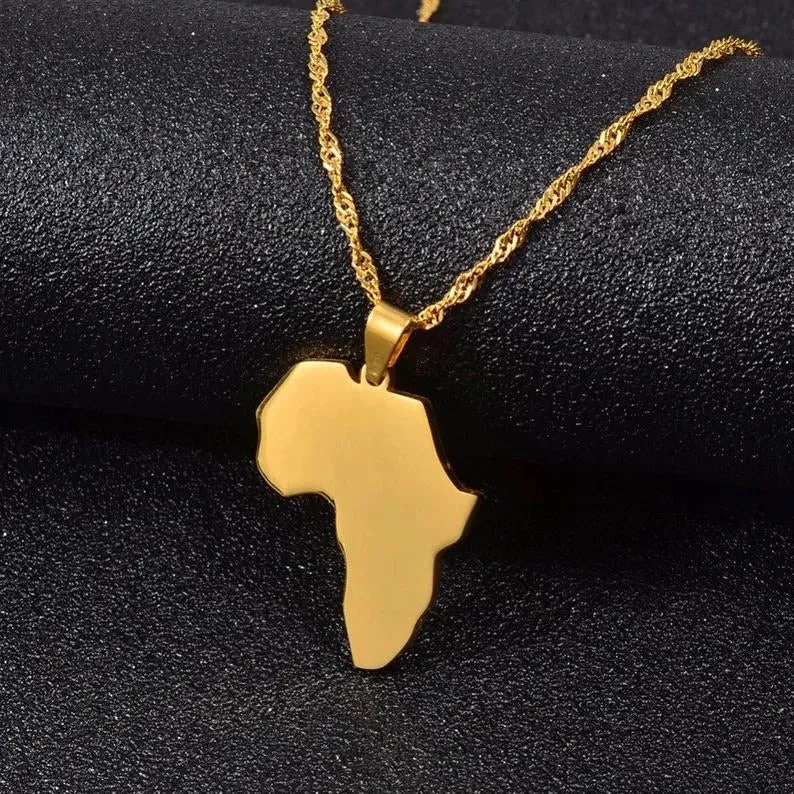 Africa Map Pendant Necklaces
