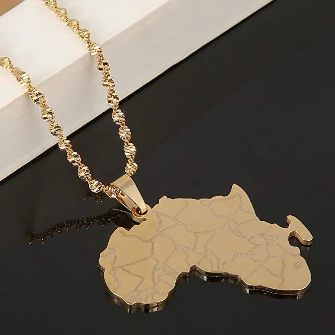 Africa Map Pendant Necklaces