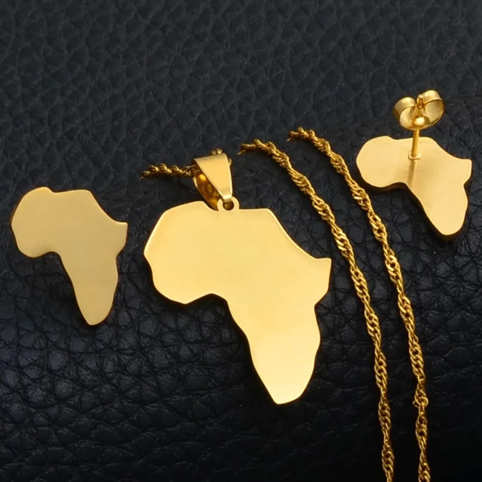 Africa Map Pendant Necklaces