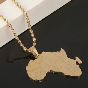 Africa Map Pendant Necklaces