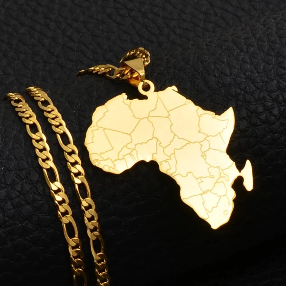 Africa Map Pendant Necklaces