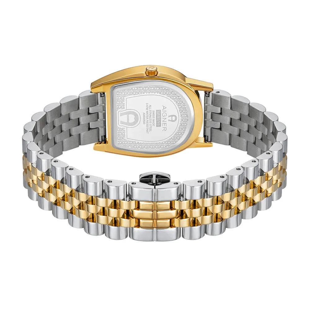 Aigner Varese Ladies Green Dial Stainless Steel/Gold Plated Case & Bracelet Watch