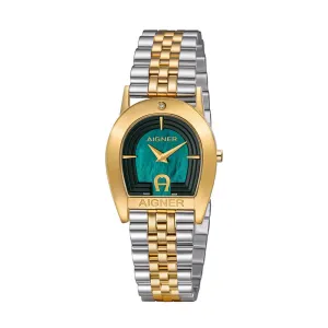 Aigner Varese Ladies Green Dial Stainless Steel/Gold Plated Case & Bracelet Watch