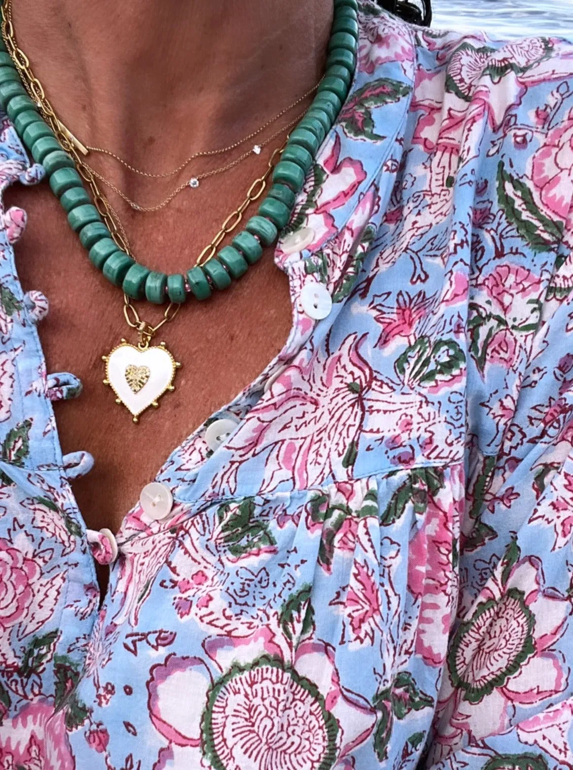 Amanda Green Beaded Necklace