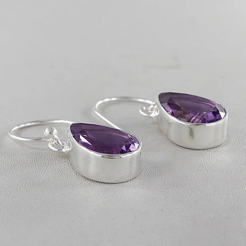 Amethyst Silver Earring