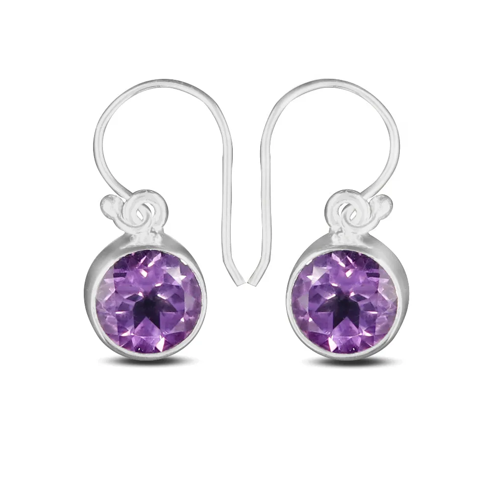 Amethyst Silver Earring