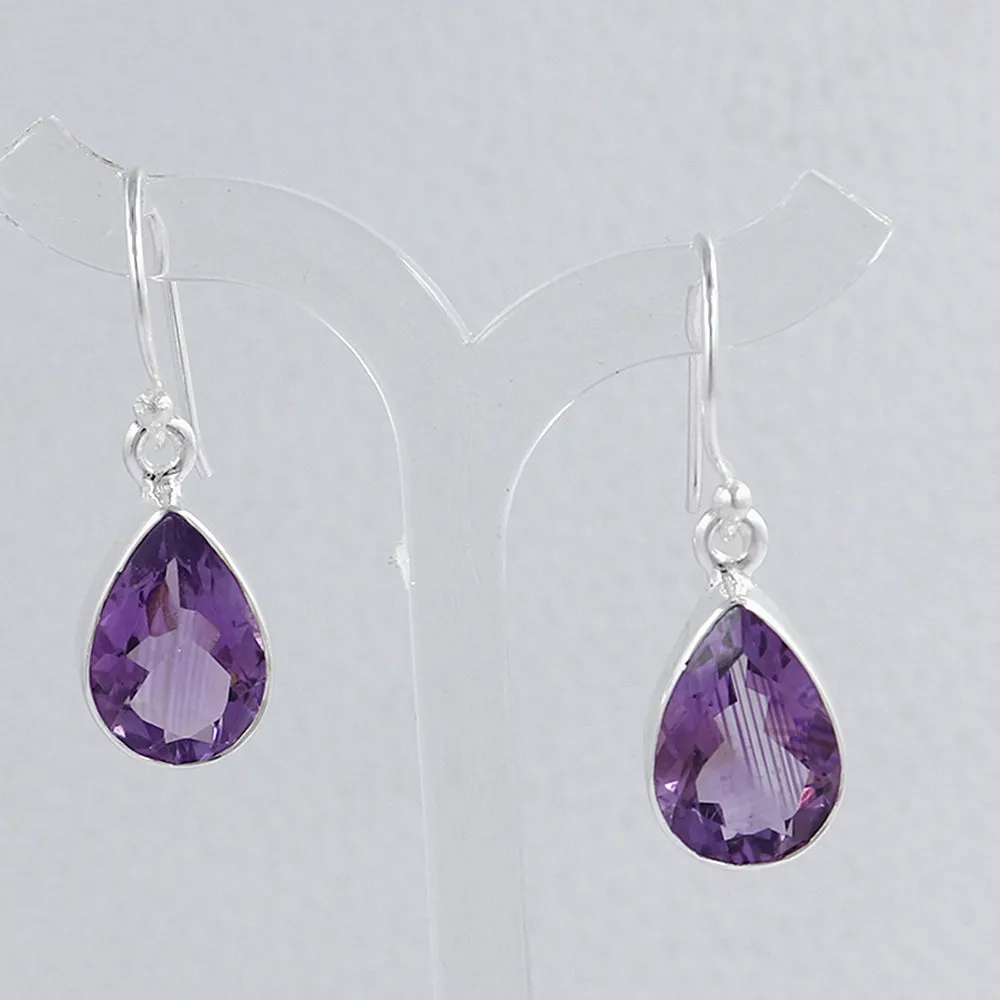 Amethyst Silver Earring