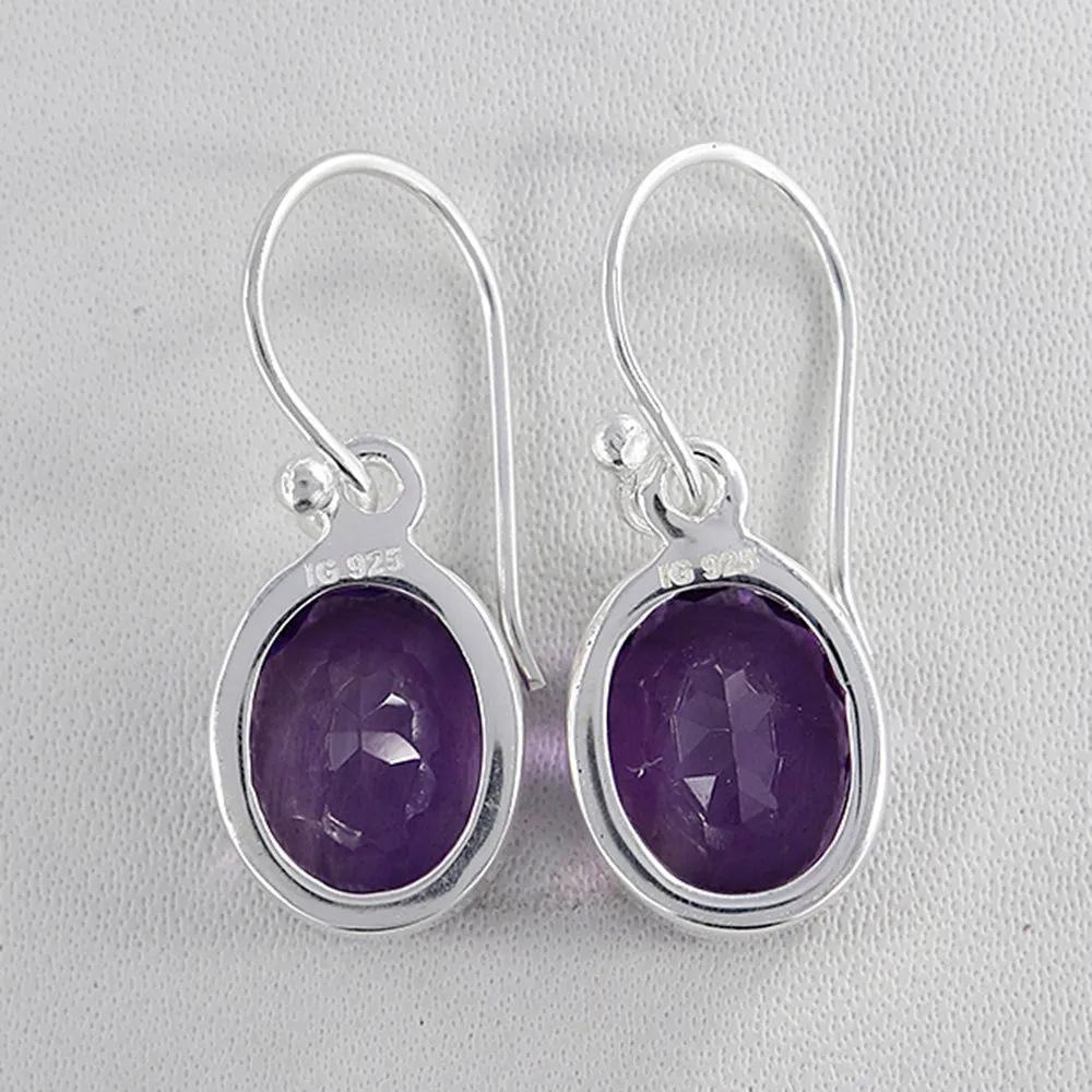 Amethyst Silver Earring