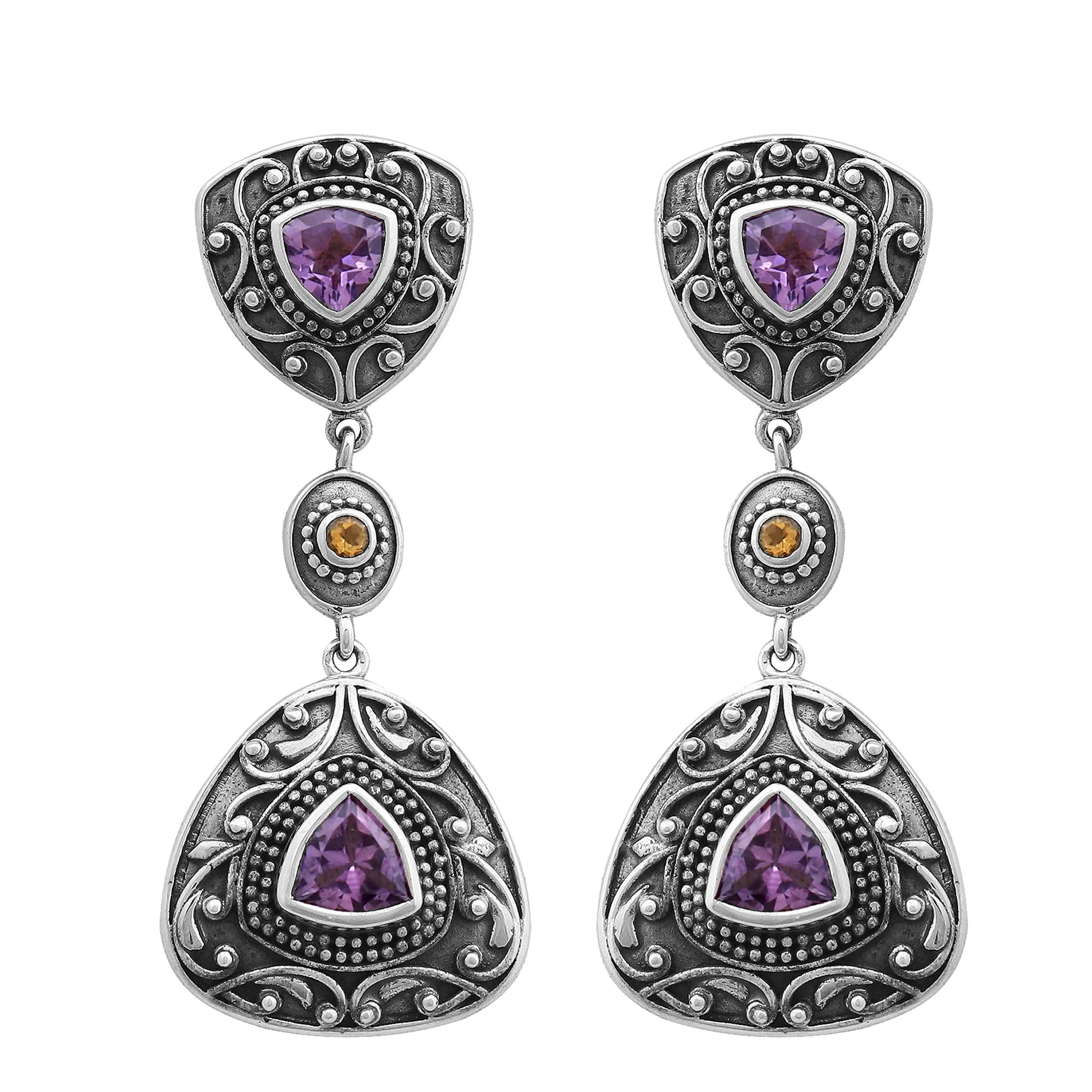 Amethyst Silver Earrings