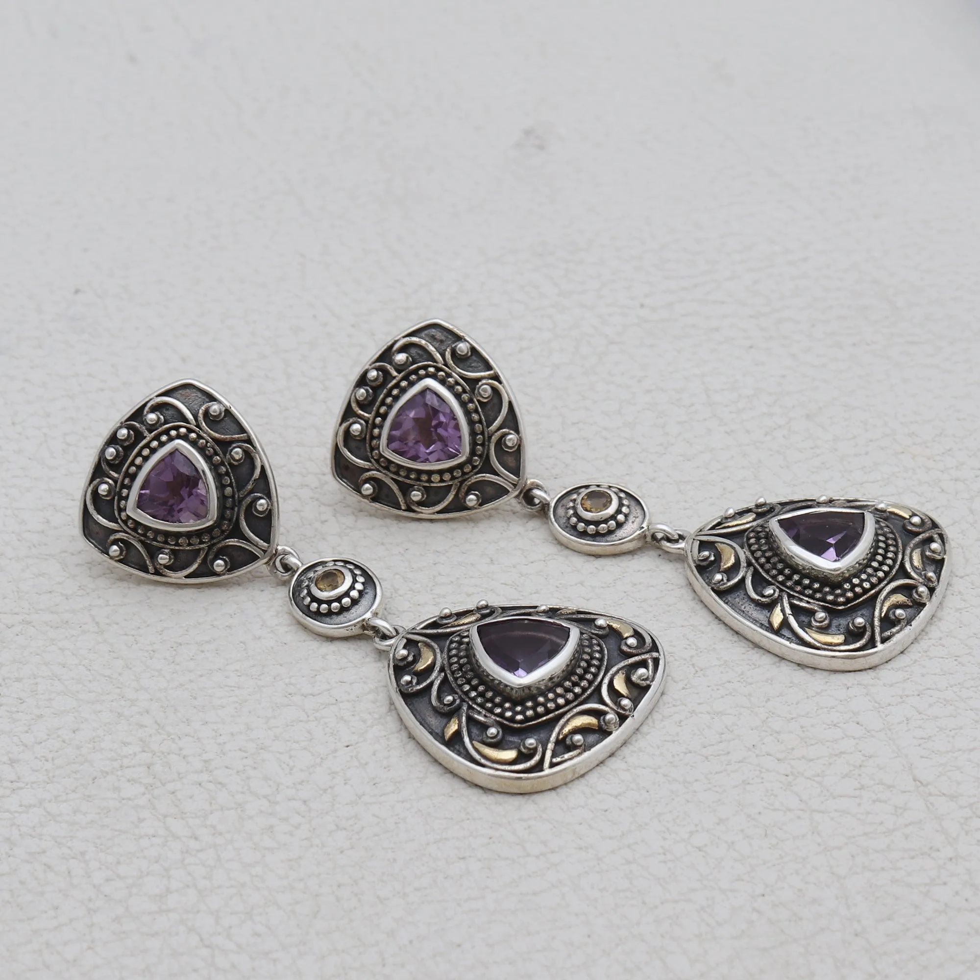 Amethyst Silver Earrings
