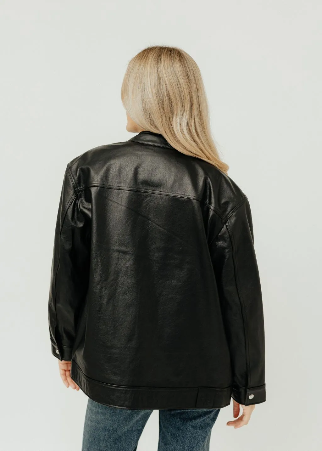 Anine Bing Henry Jacket in Black Leather