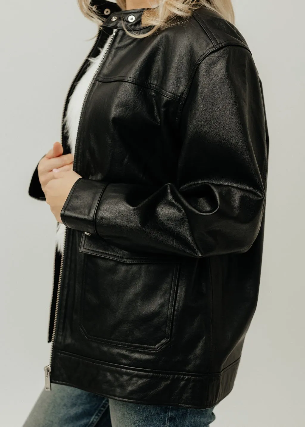 Anine Bing Henry Jacket in Black Leather