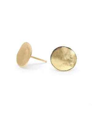 ANNE SPORTUN | Hammered Concave Disc Earrings | Gold