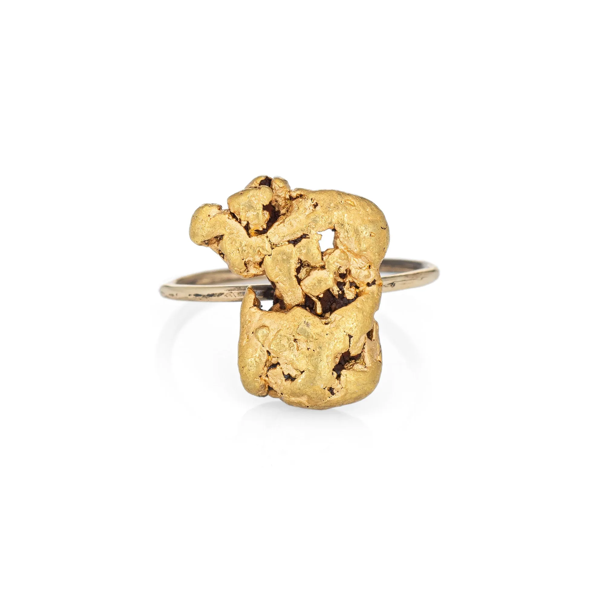 Antique Victorian Gold Nugget Conversion Ring 14k Vintage Mined Jewelry Estate
