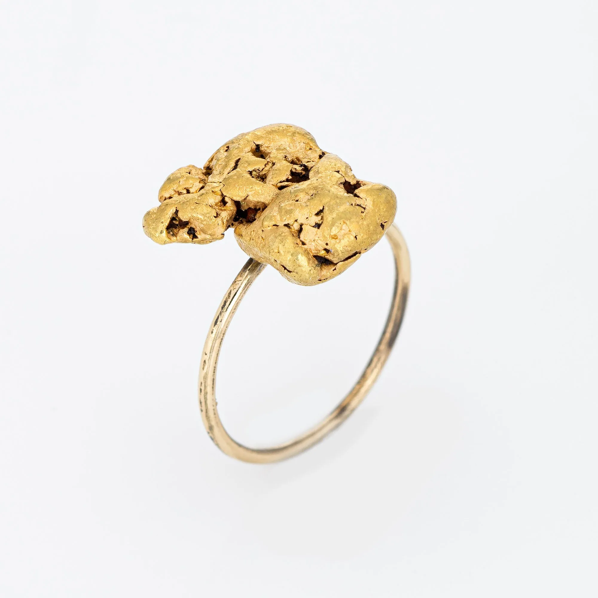 Antique Victorian Gold Nugget Conversion Ring 14k Vintage Mined Jewelry Estate