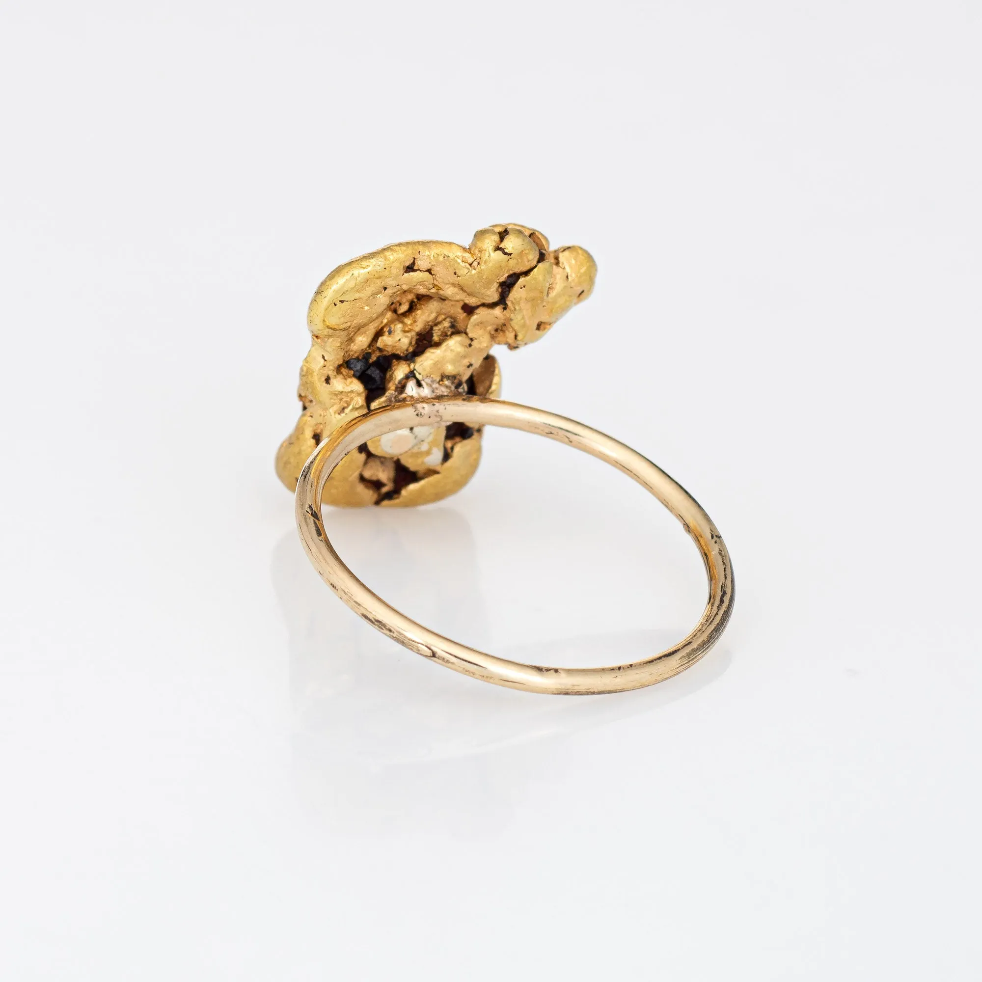 Antique Victorian Gold Nugget Conversion Ring 14k Vintage Mined Jewelry Estate