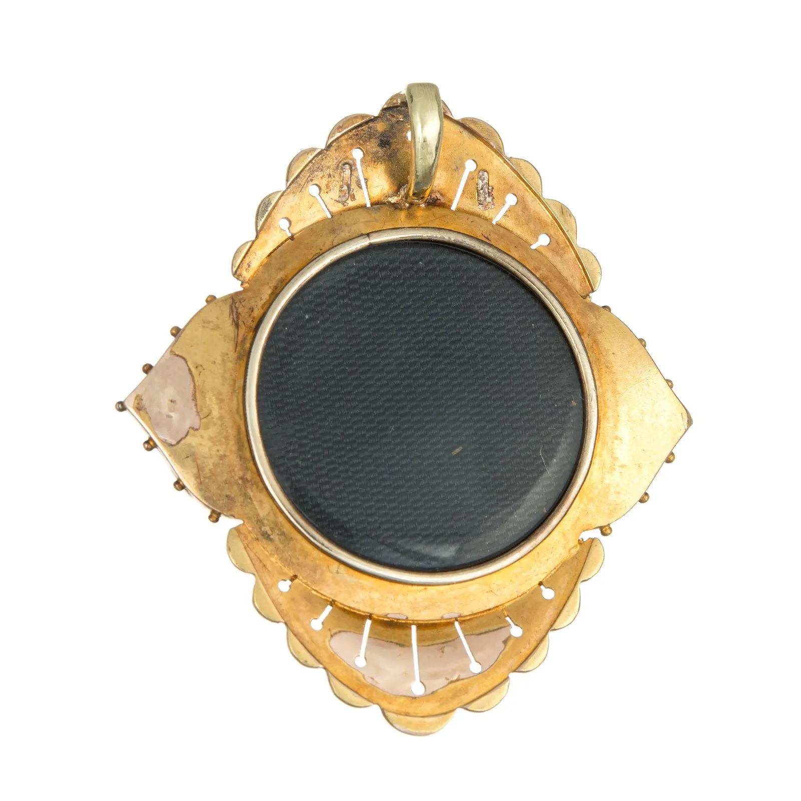 Antique Victorian Pendant Turquoise Seed Pearl 14k Yellow Gold Vintage Jewelry