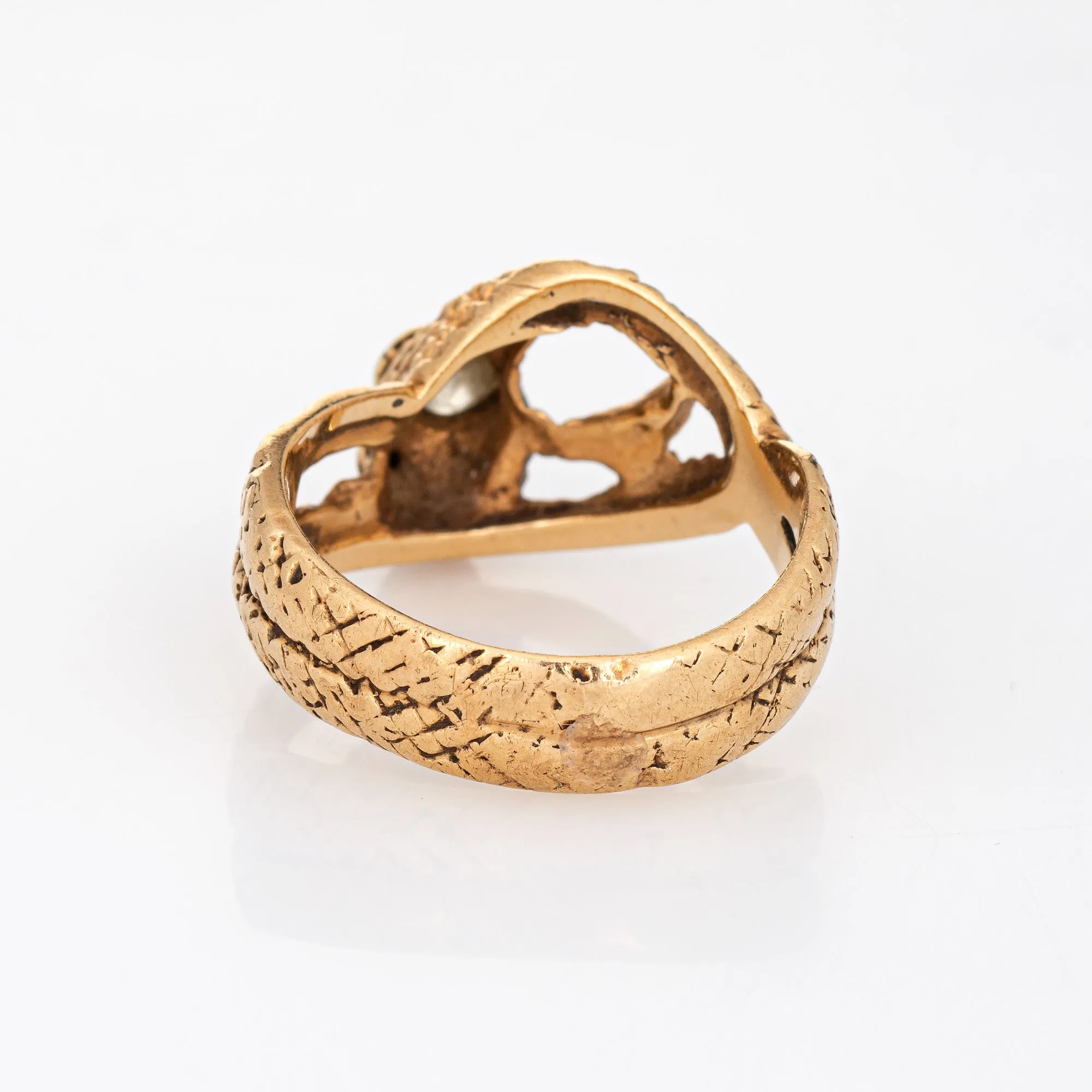 Antique Victorian Snake Ring 14k Yellow Gold Sz 9.5 Serpent Band Fine Jewelry