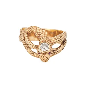 Antique Victorian Snake Ring 14k Yellow Gold Sz 9.5 Serpent Band Fine Jewelry