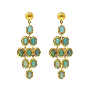 Ara 24k Gold Opal Statement Earrings