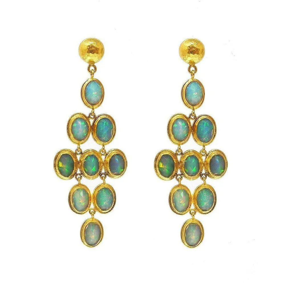 Ara 24k Gold Opal Statement Earrings