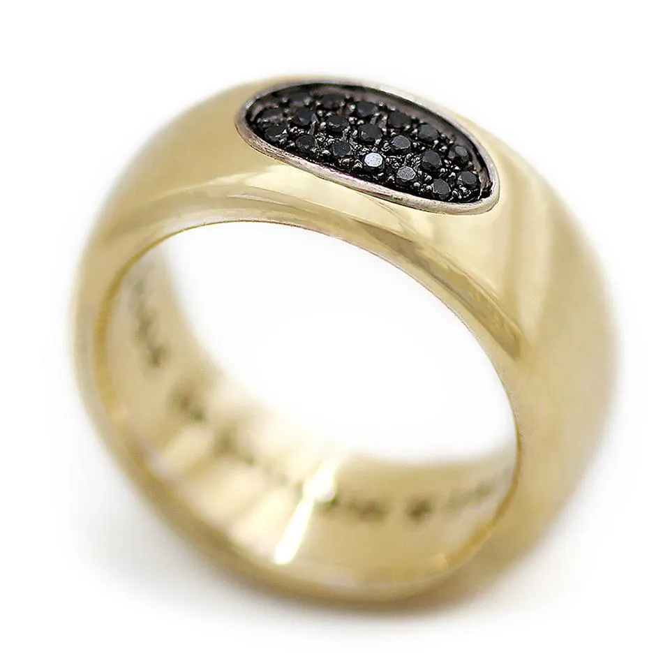 Armor- black Diamond gold ring