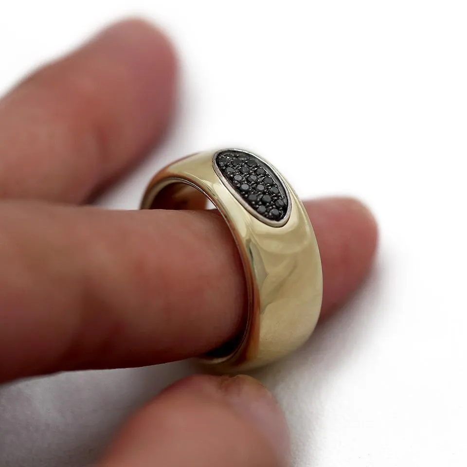 Armor- black Diamond gold ring