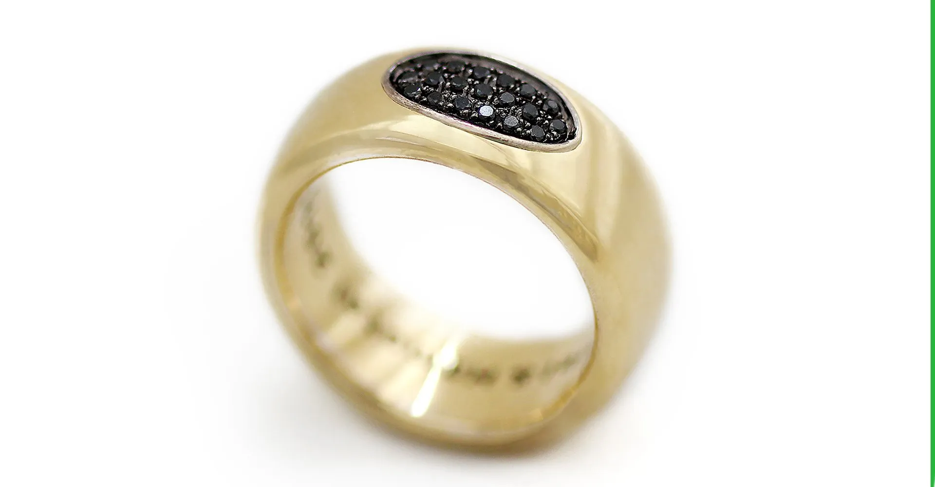 Armor- black Diamond gold ring