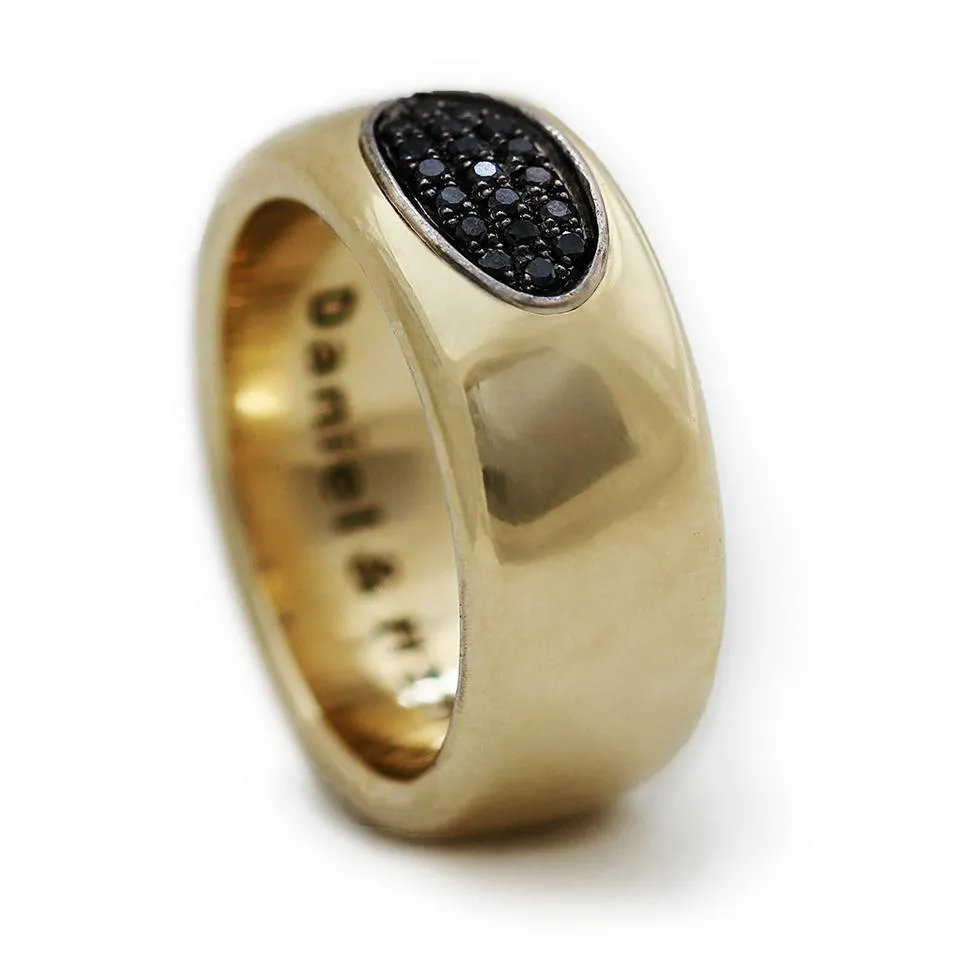 Armor- black Diamond gold ring