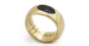 Armor- black Diamond gold ring