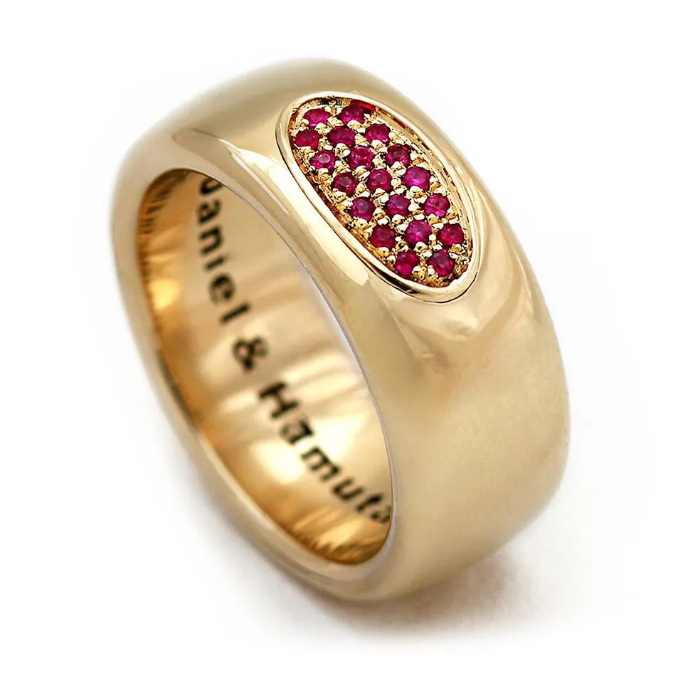 Armor- promise rings for him and her, Ruby