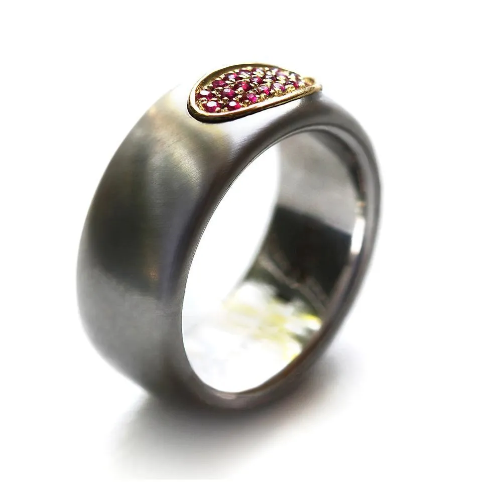 Armor- promise rings for him and her, Ruby